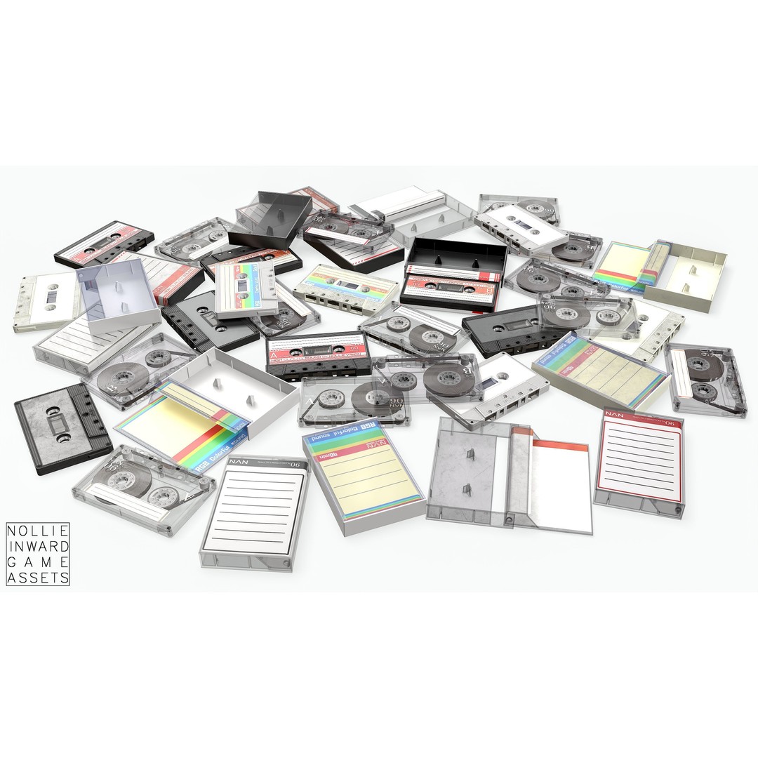 Cassette Tape 3D Model – Low Poly Game Asset, FBX & Blend Formats - View 4