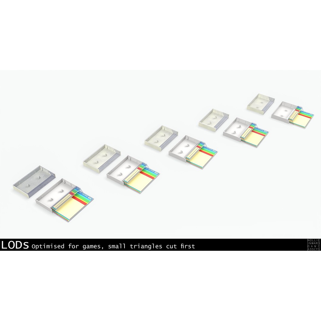 Cassette Tape 3D Model – Low Poly Game Asset, FBX & Blend Formats - View 40