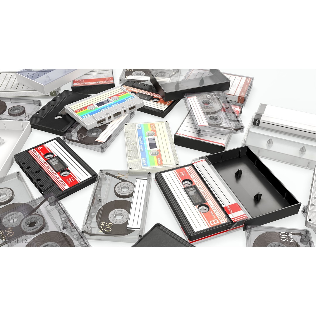 Cassette Tape 3D Model – Low Poly Game Asset, FBX & Blend Formats - View 5