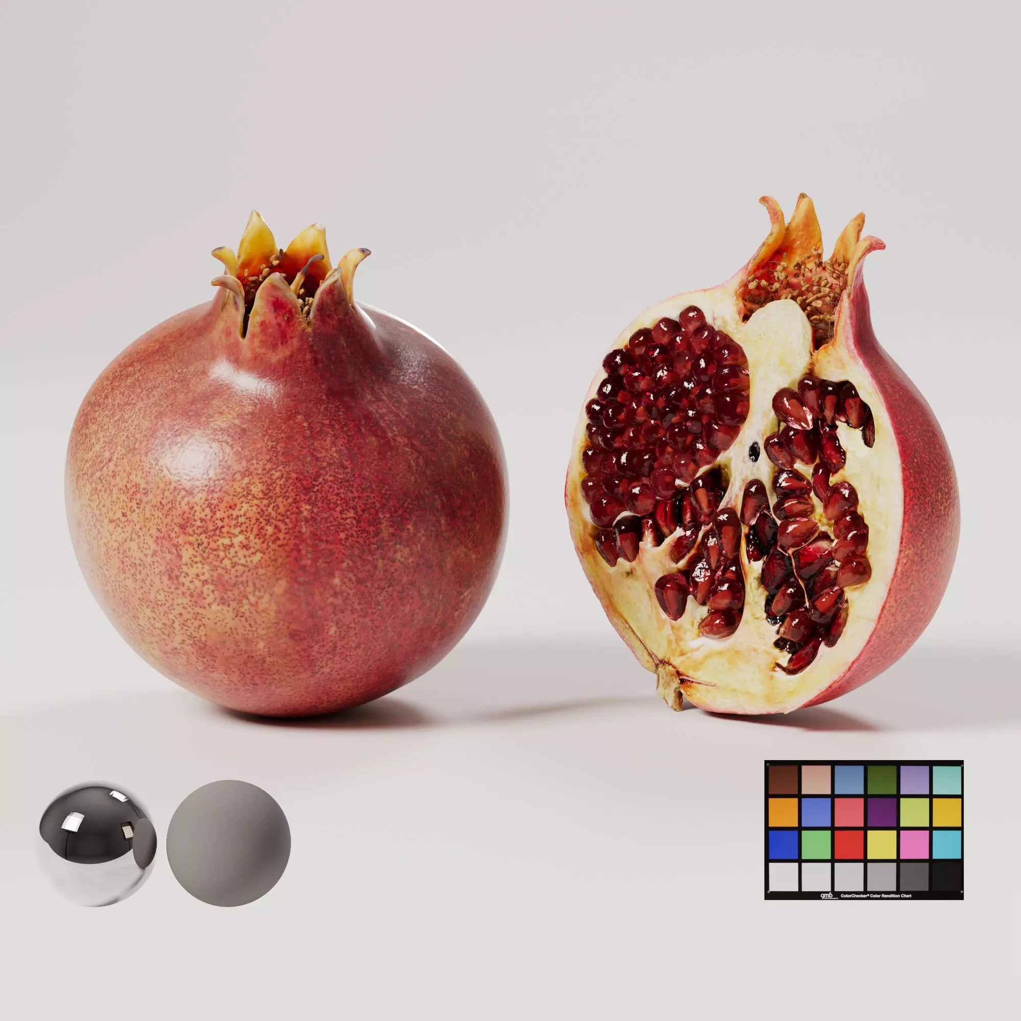 Pomegranate - Low-Poly Game-Ready 3D Model - View 2