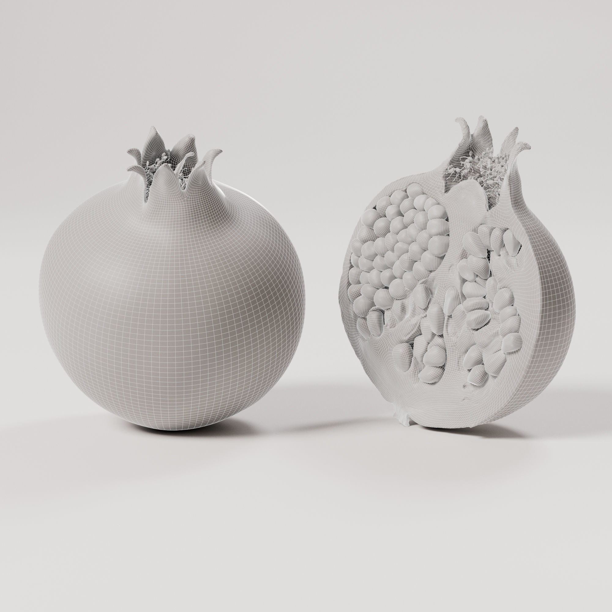 Pomegranate - Low-Poly Game-Ready 3D Model - View 3