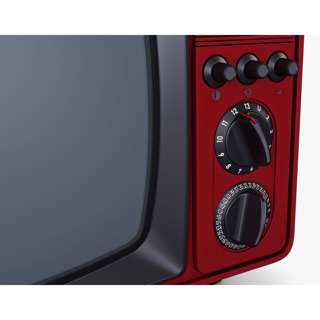 Generic Retro TV 3D Model – Vintage CRT Television, PBR Textures - View 12