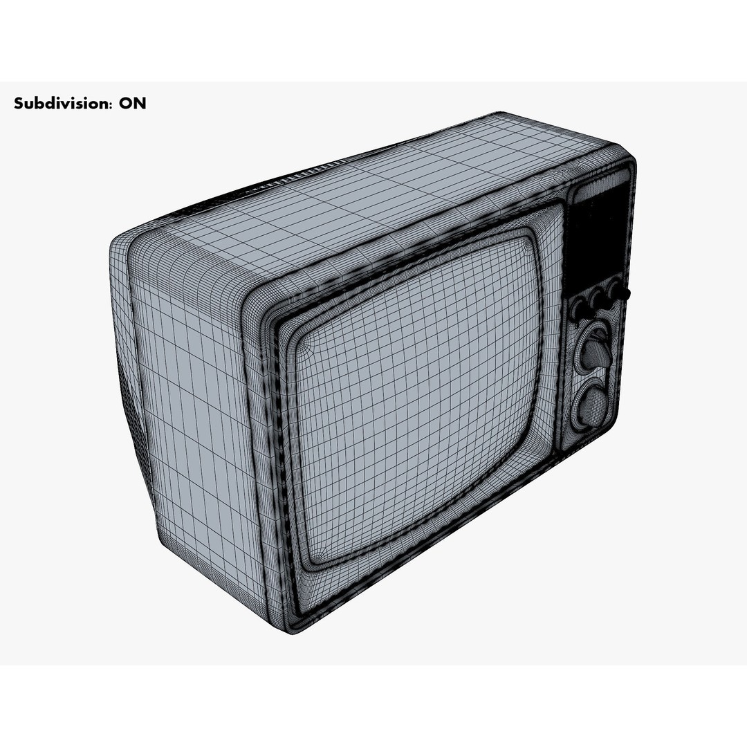 Generic Retro TV 3D Model – Vintage CRT Television, PBR Textures - View 17