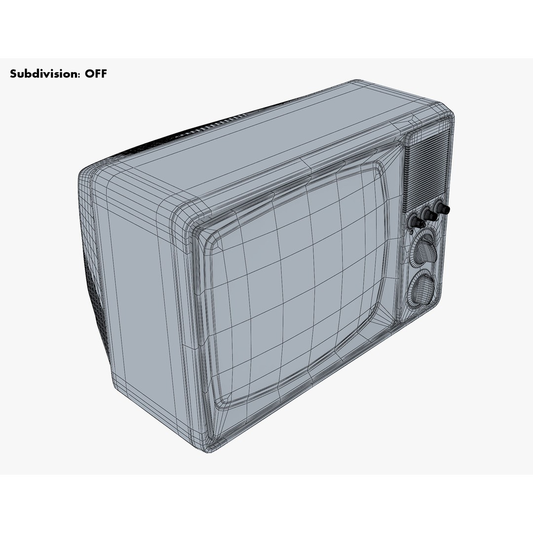 Generic Retro TV 3D Model – Vintage CRT Television, PBR Textures - View 18