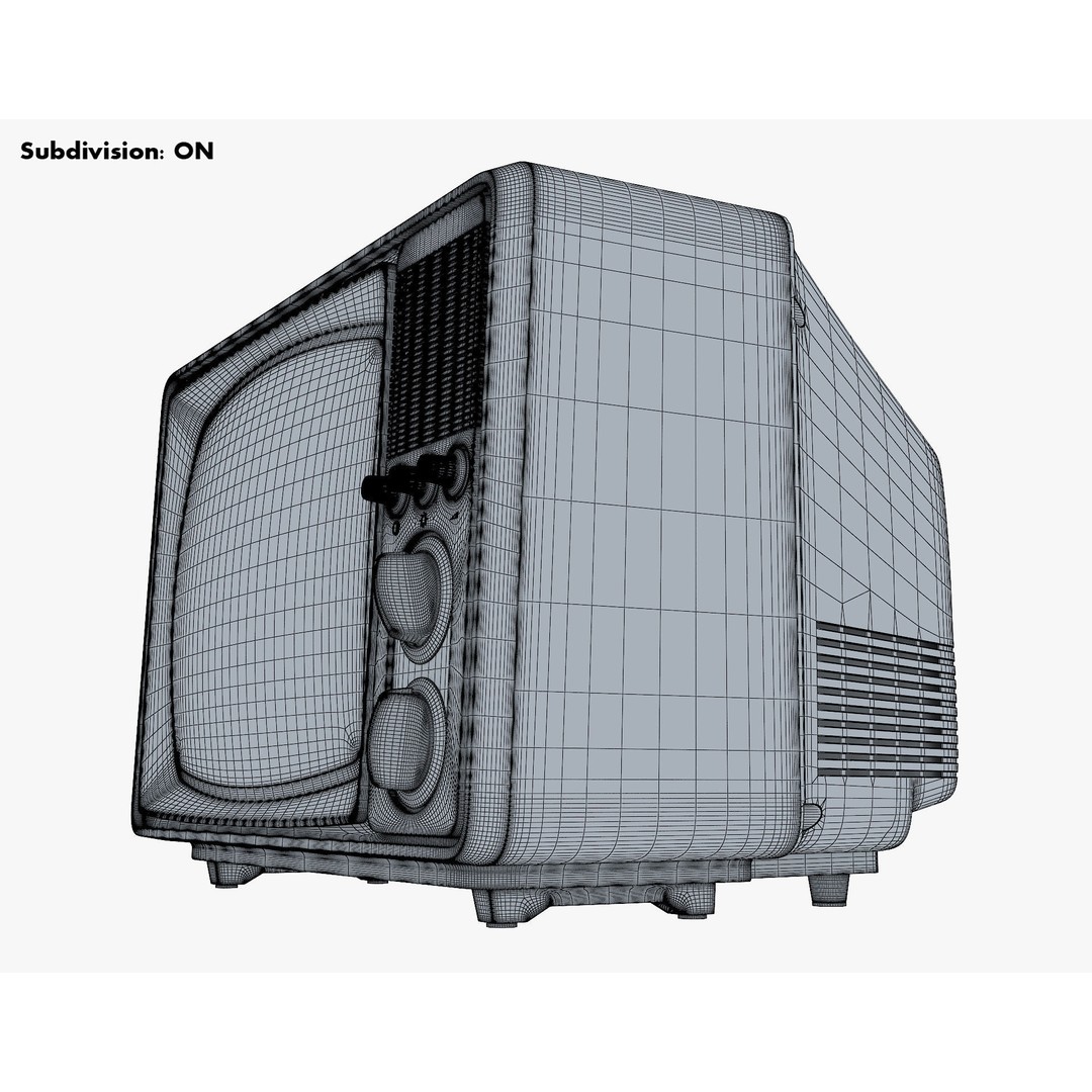 Generic Retro TV 3D Model – Vintage CRT Television, PBR Textures - View 21