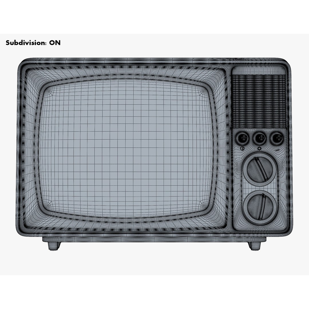 Generic Retro TV 3D Model – Vintage CRT Television, PBR Textures - View 25