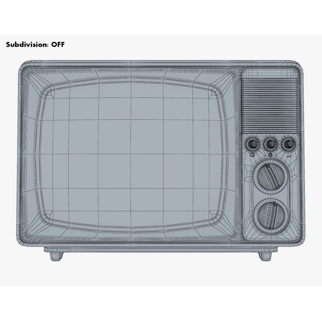 Generic Retro TV 3D Model – Vintage CRT Television, PBR Textures - View 26
