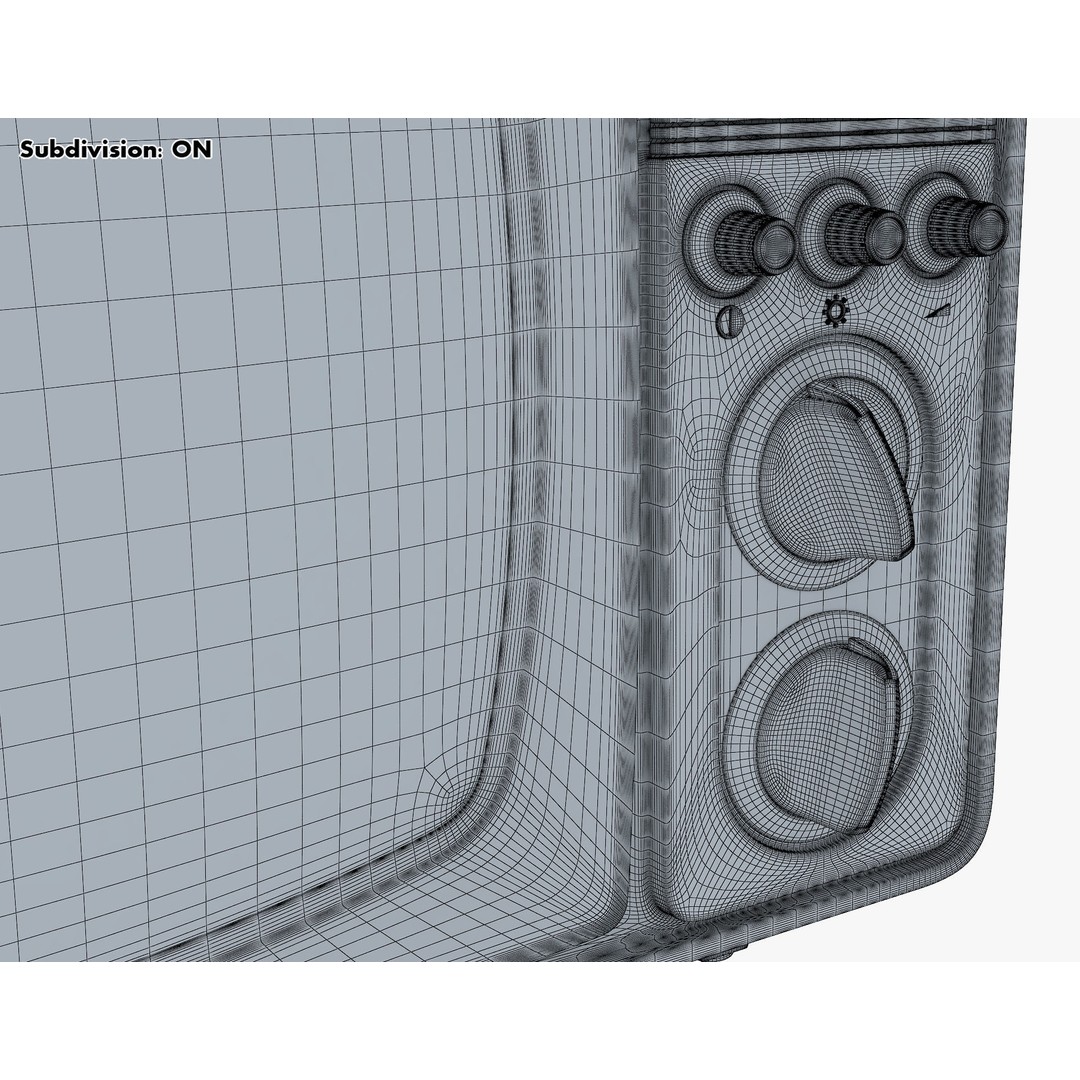 Generic Retro TV 3D Model – Vintage CRT Television, PBR Textures - View 33