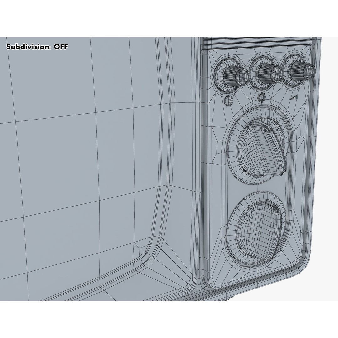 Generic Retro TV 3D Model – Vintage CRT Television, PBR Textures - View 34