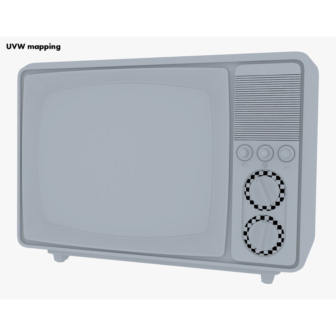 Generic Retro TV 3D Model – Vintage CRT Television, PBR Textures - View 35