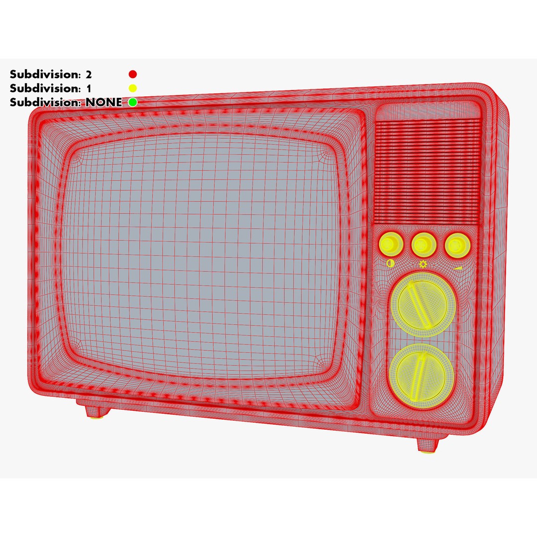 Generic Retro TV 3D Model – Vintage CRT Television, PBR Textures - View 36