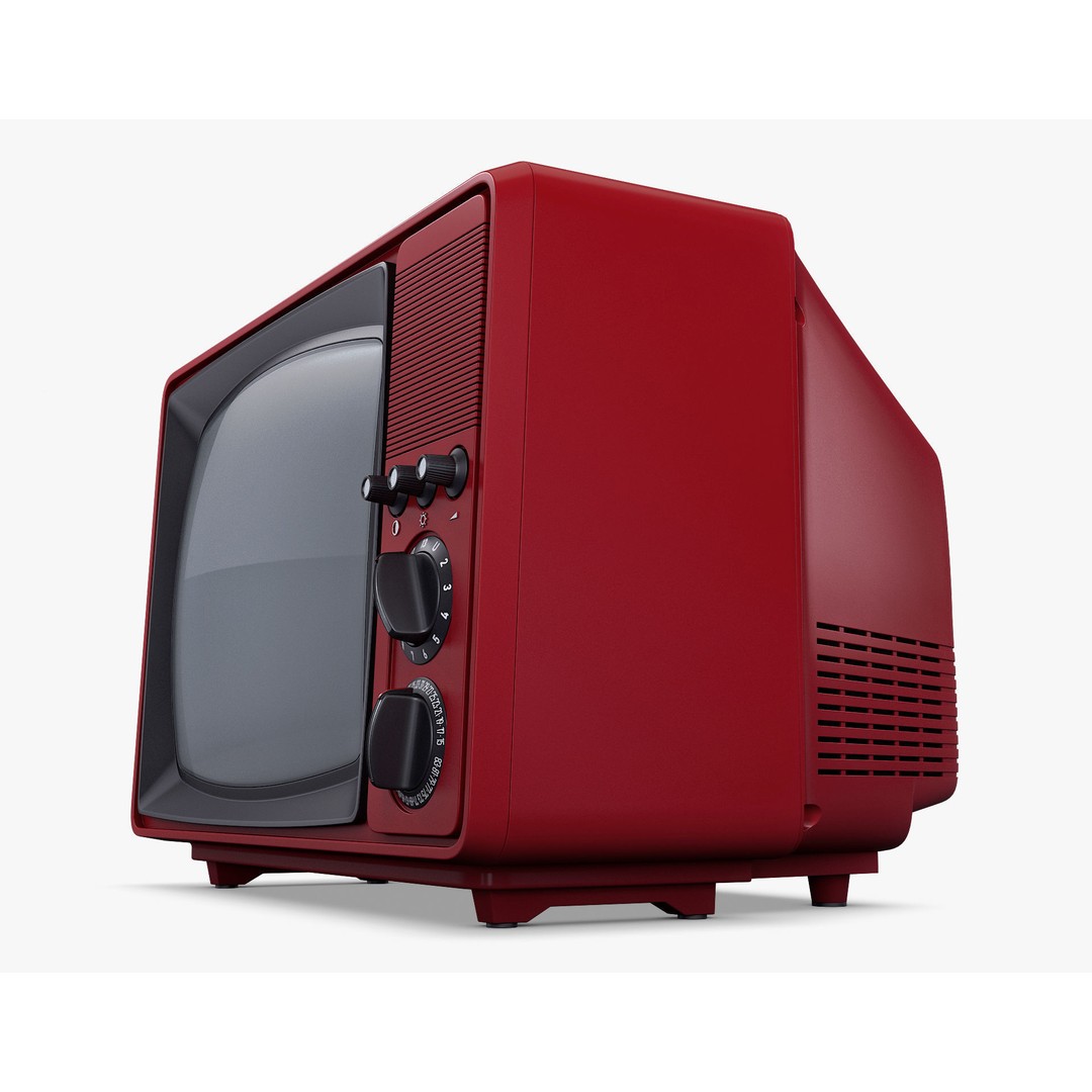 Generic Retro TV 3D Model – Vintage CRT Television, PBR Textures - View 6