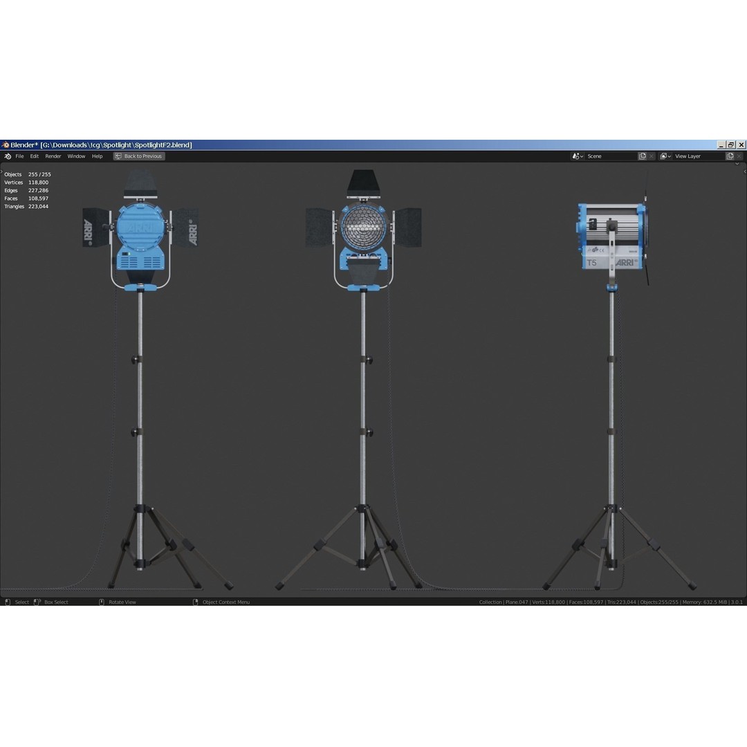 Photography Studio Spotlight 3D Model – Realistic Tungsten Light, FBX - View 11