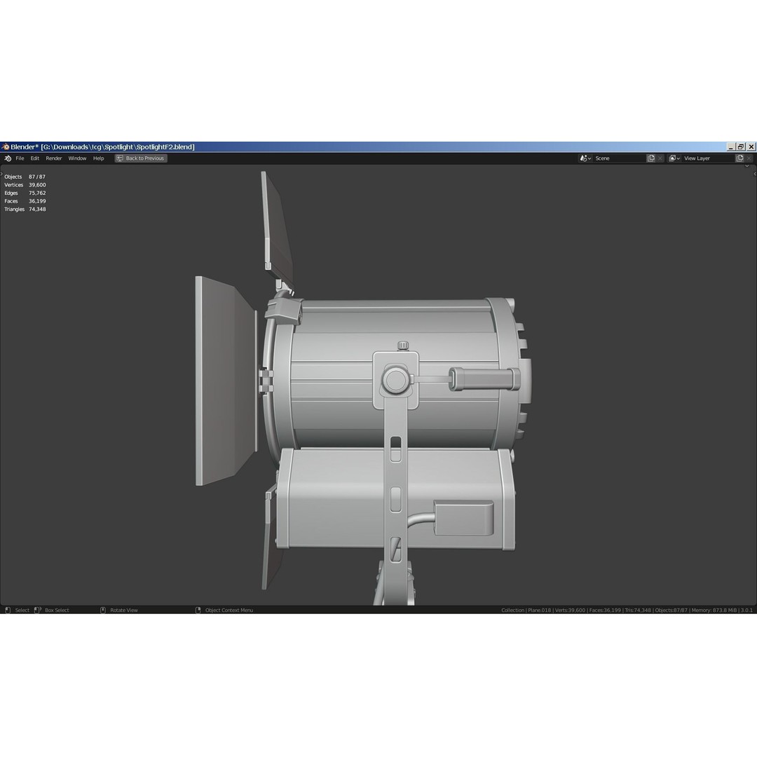 Photography Studio Spotlight 3D Model – Realistic Tungsten Light, FBX - View 15