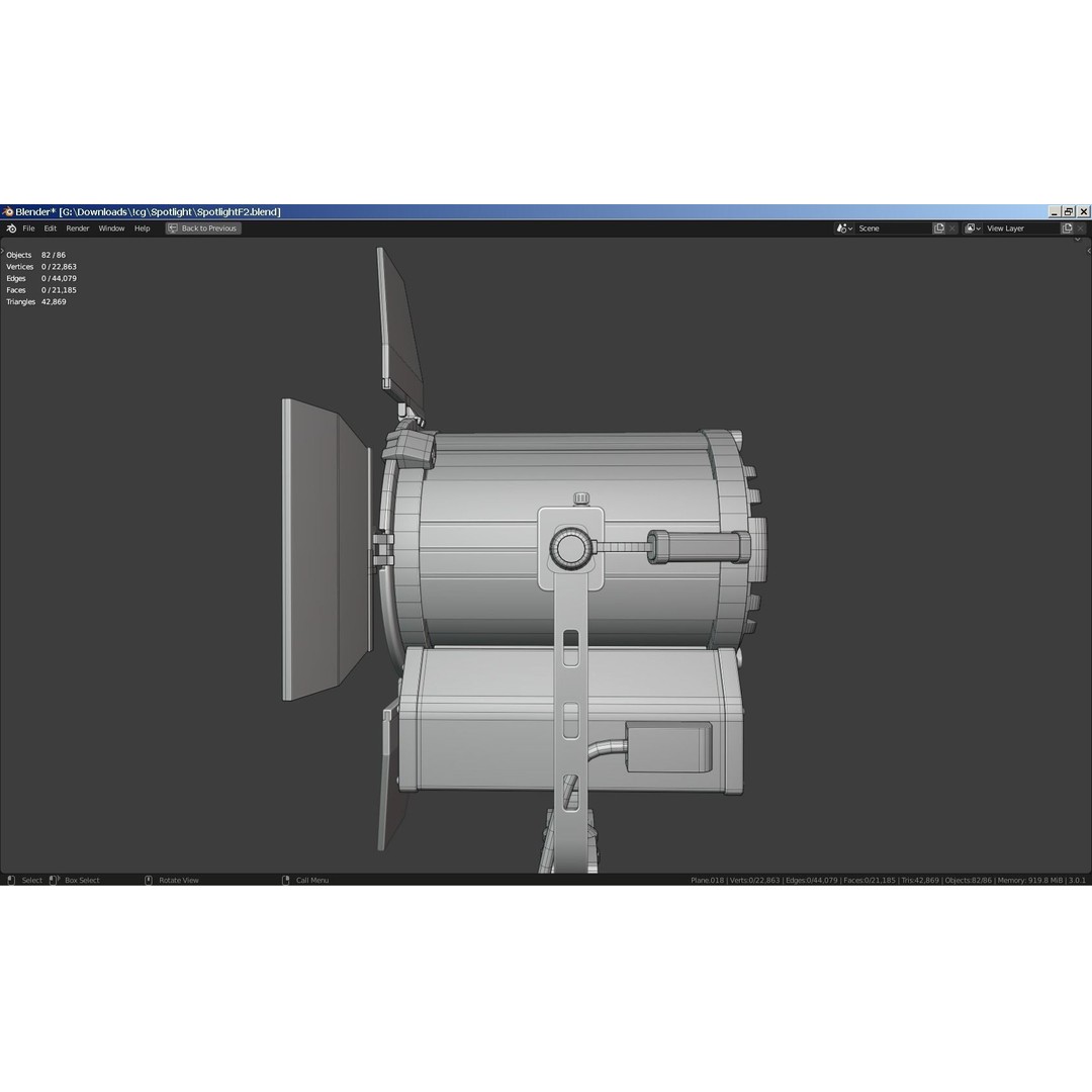 Photography Studio Spotlight 3D Model – Realistic Tungsten Light, FBX - View 16