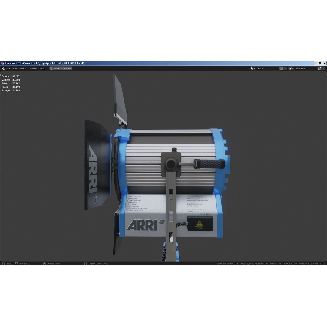 Photography Studio Spotlight 3D Model – Realistic Tungsten Light, FBX - View 17
