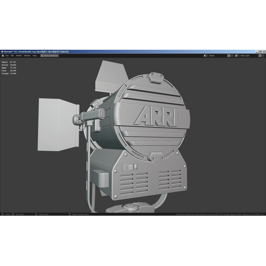 Photography Studio Spotlight 3D Model – Realistic Tungsten Light, FBX - View 18