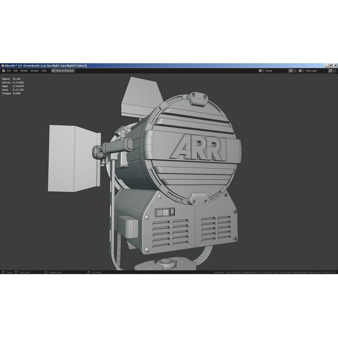 Photography Studio Spotlight 3D Model – Realistic Tungsten Light, FBX - View 19