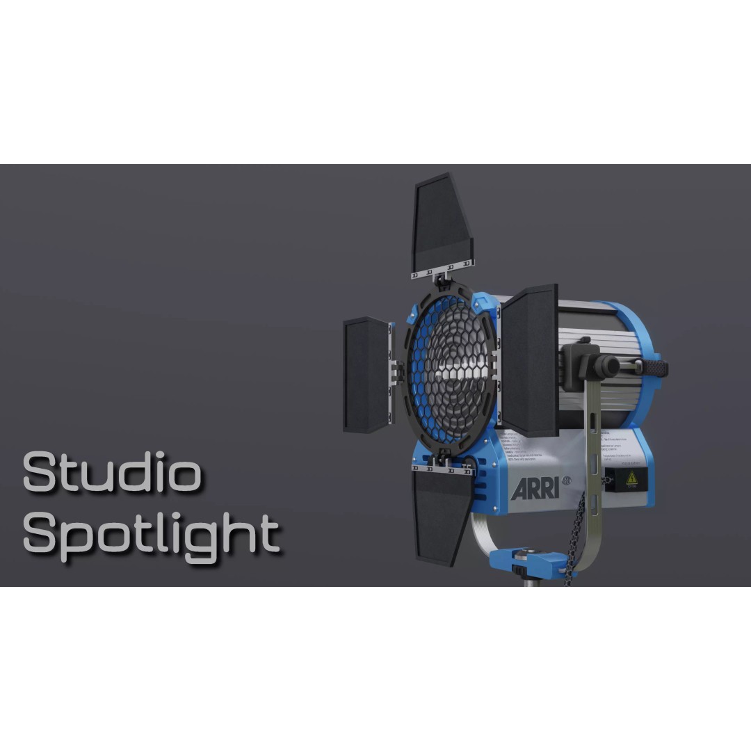 Photography Studio Spotlight 3D Model – Realistic Tungsten Light, FBX - View 2