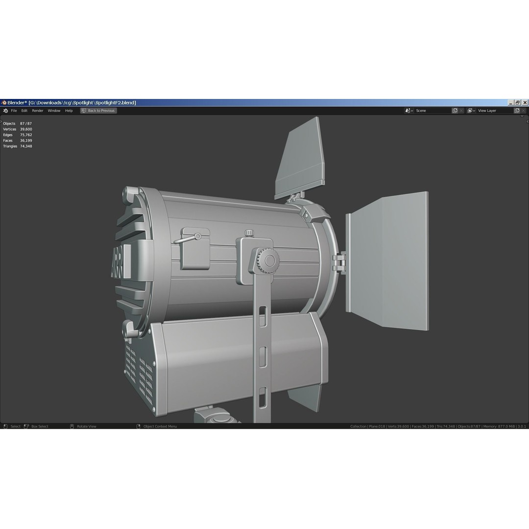 Photography Studio Spotlight 3D Model – Realistic Tungsten Light, FBX - View 21