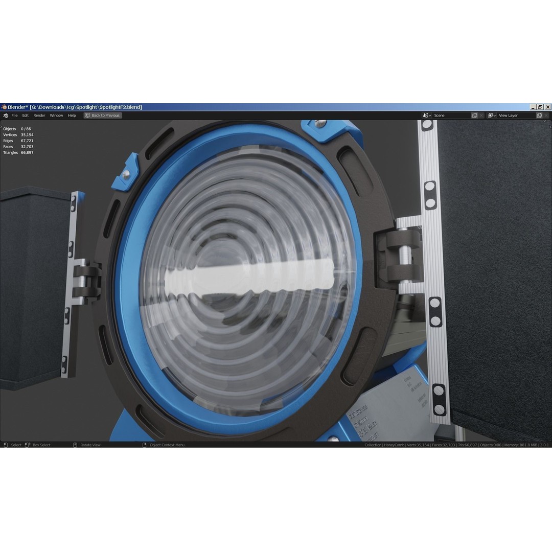 Photography Studio Spotlight 3D Model – Realistic Tungsten Light, FBX - View 24