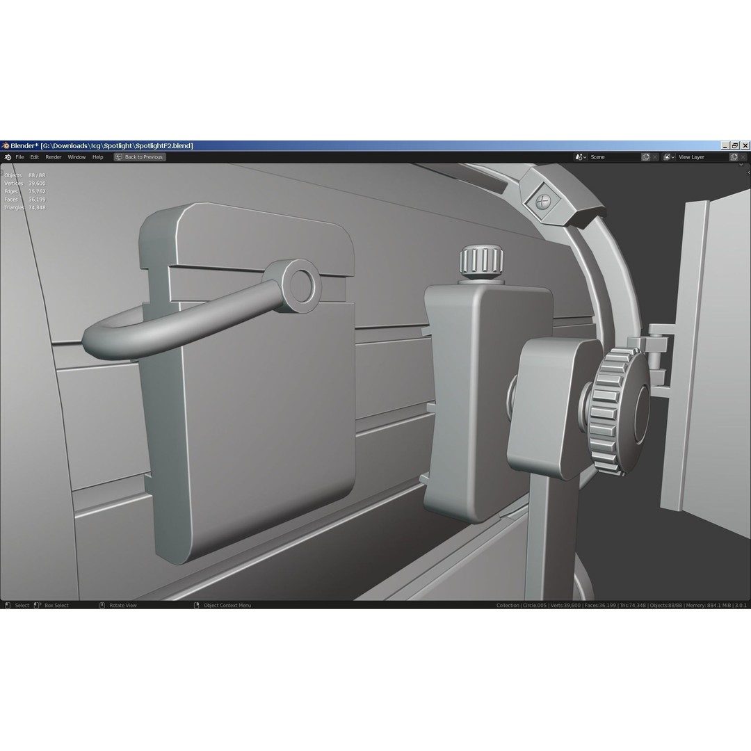 Photography Studio Spotlight 3D Model – Realistic Tungsten Light, FBX - View 26