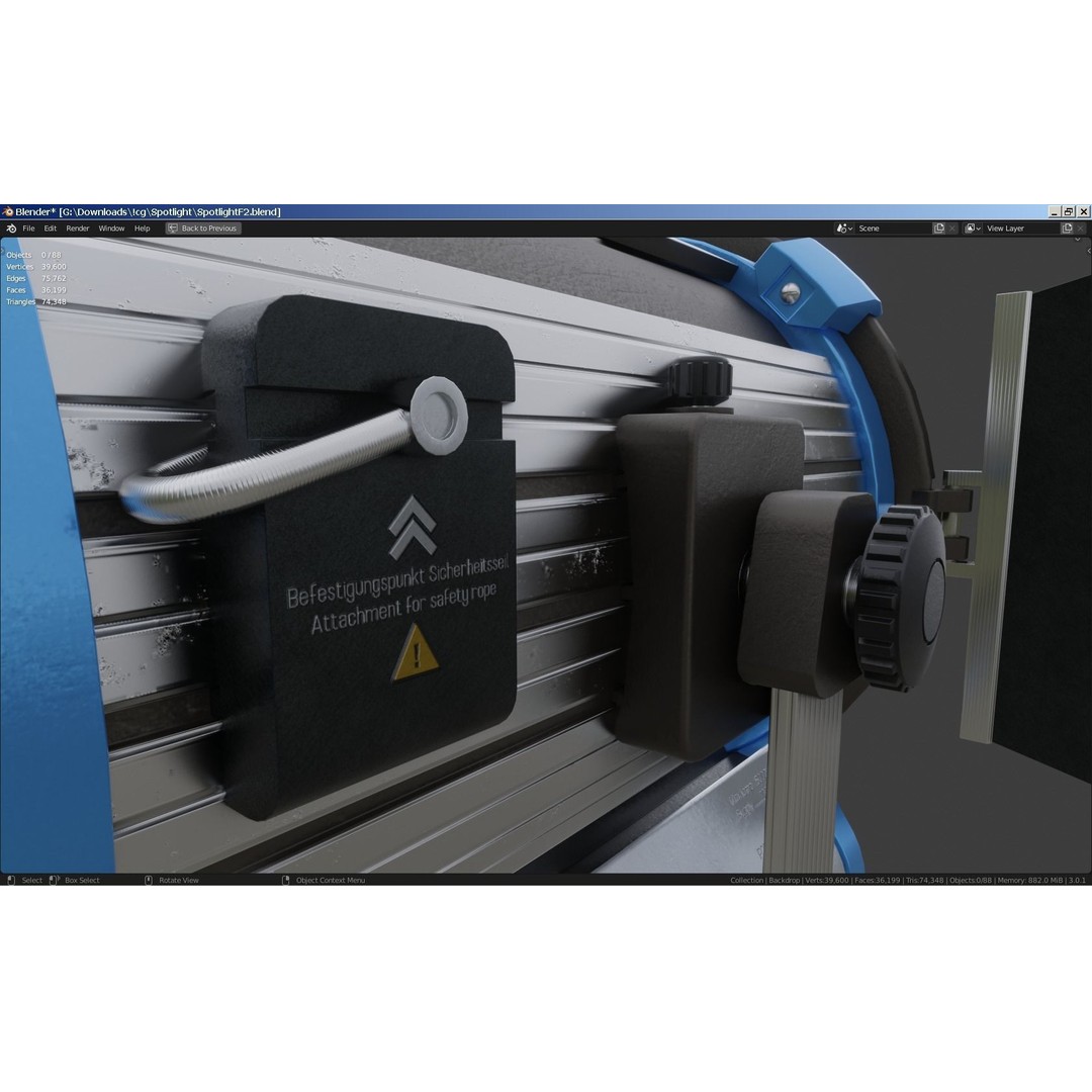 Photography Studio Spotlight 3D Model – Realistic Tungsten Light, FBX - View 28