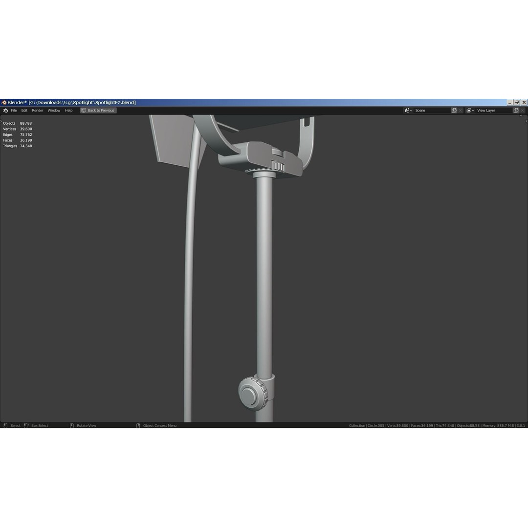 Photography Studio Spotlight 3D Model – Realistic Tungsten Light, FBX - View 29