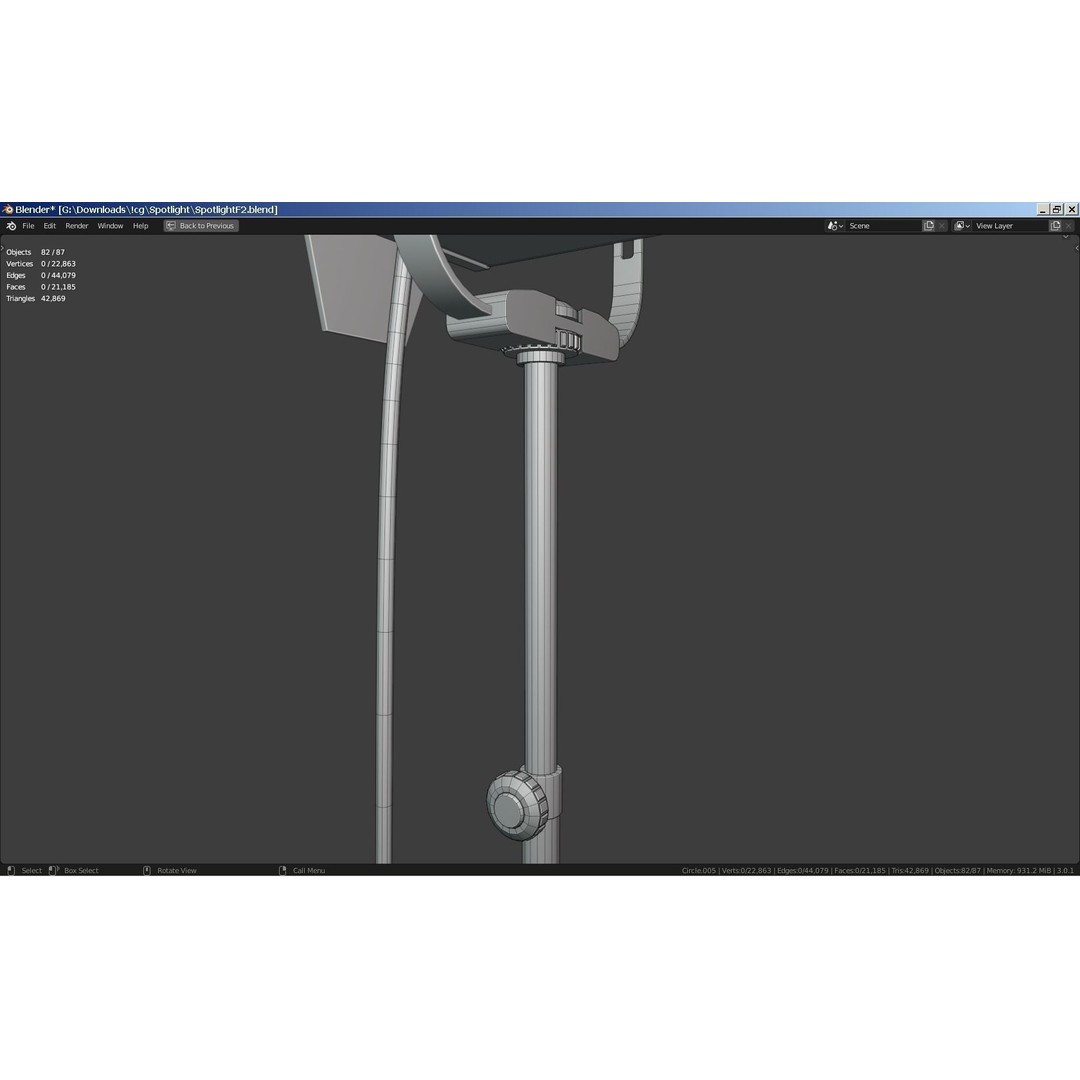 Photography Studio Spotlight 3D Model – Realistic Tungsten Light, FBX - View 30