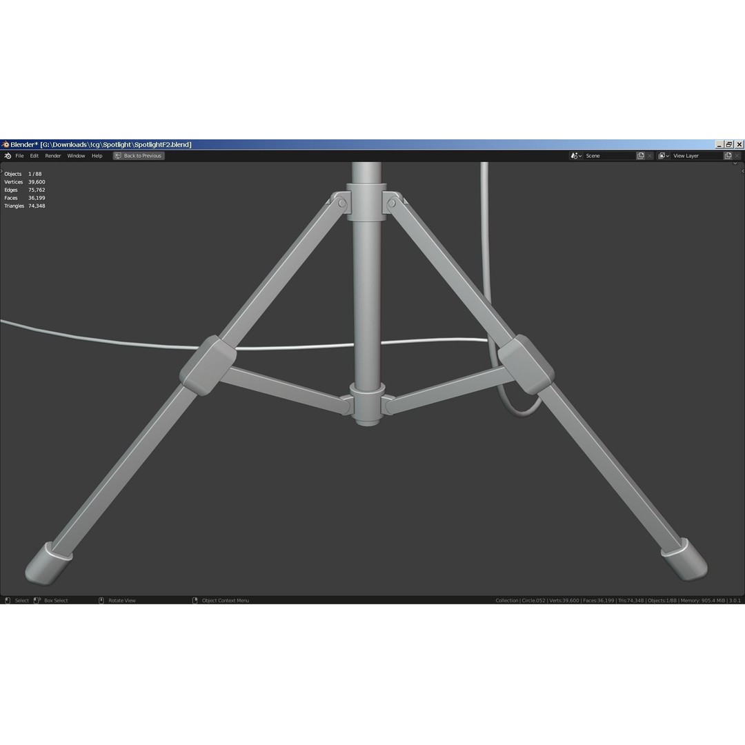 Photography Studio Spotlight 3D Model – Realistic Tungsten Light, FBX - View 32