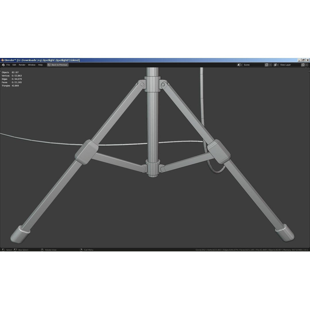 Photography Studio Spotlight 3D Model – Realistic Tungsten Light, FBX - View 33