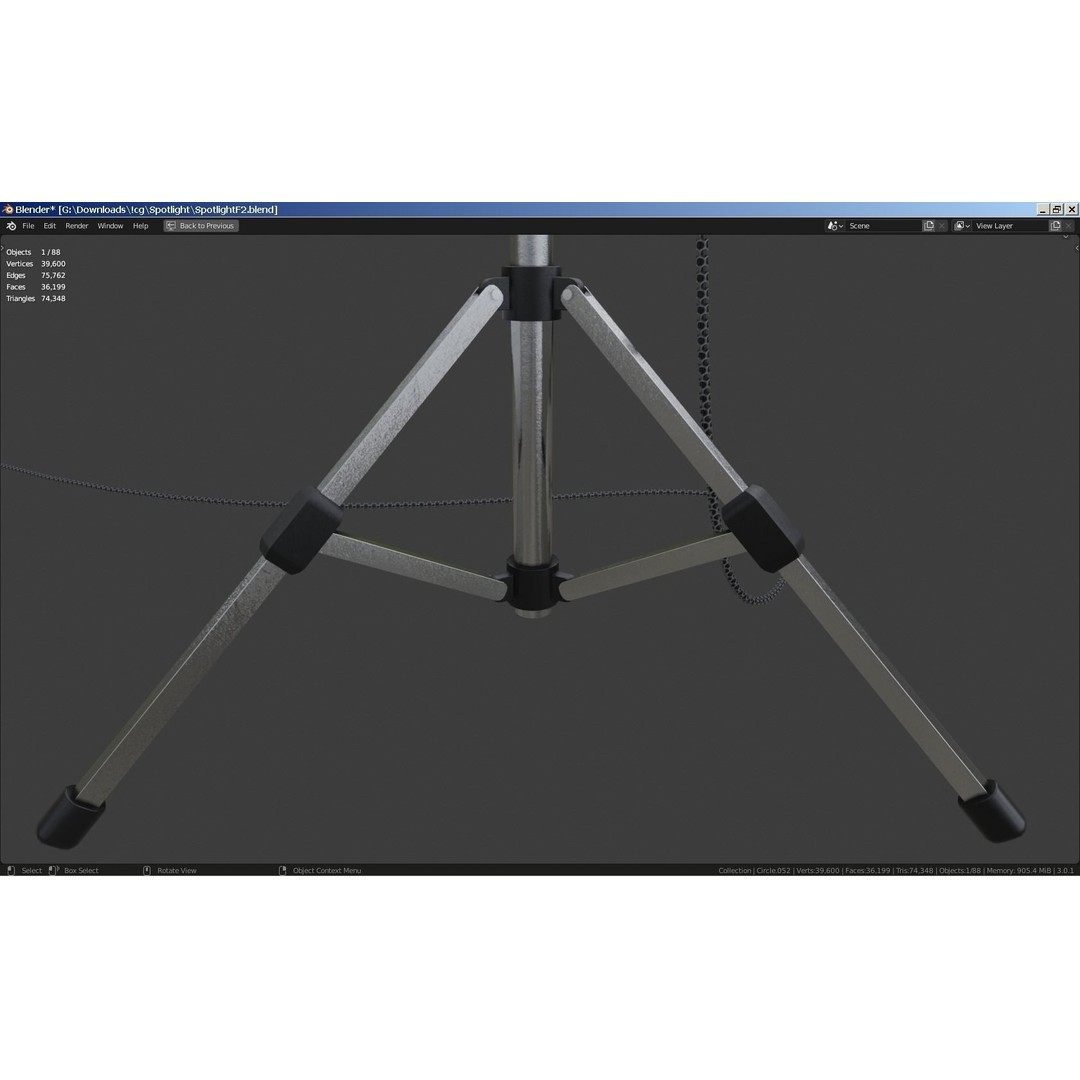 Photography Studio Spotlight 3D Model – Realistic Tungsten Light, FBX - View 34