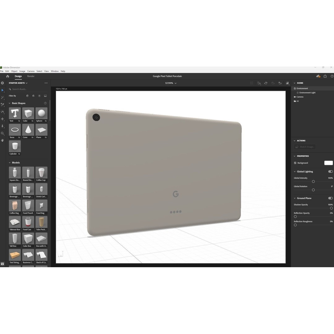 Google Pixel Tablet 3D Model – Low Poly Porcelain Design, FBX, OBJ - View 28