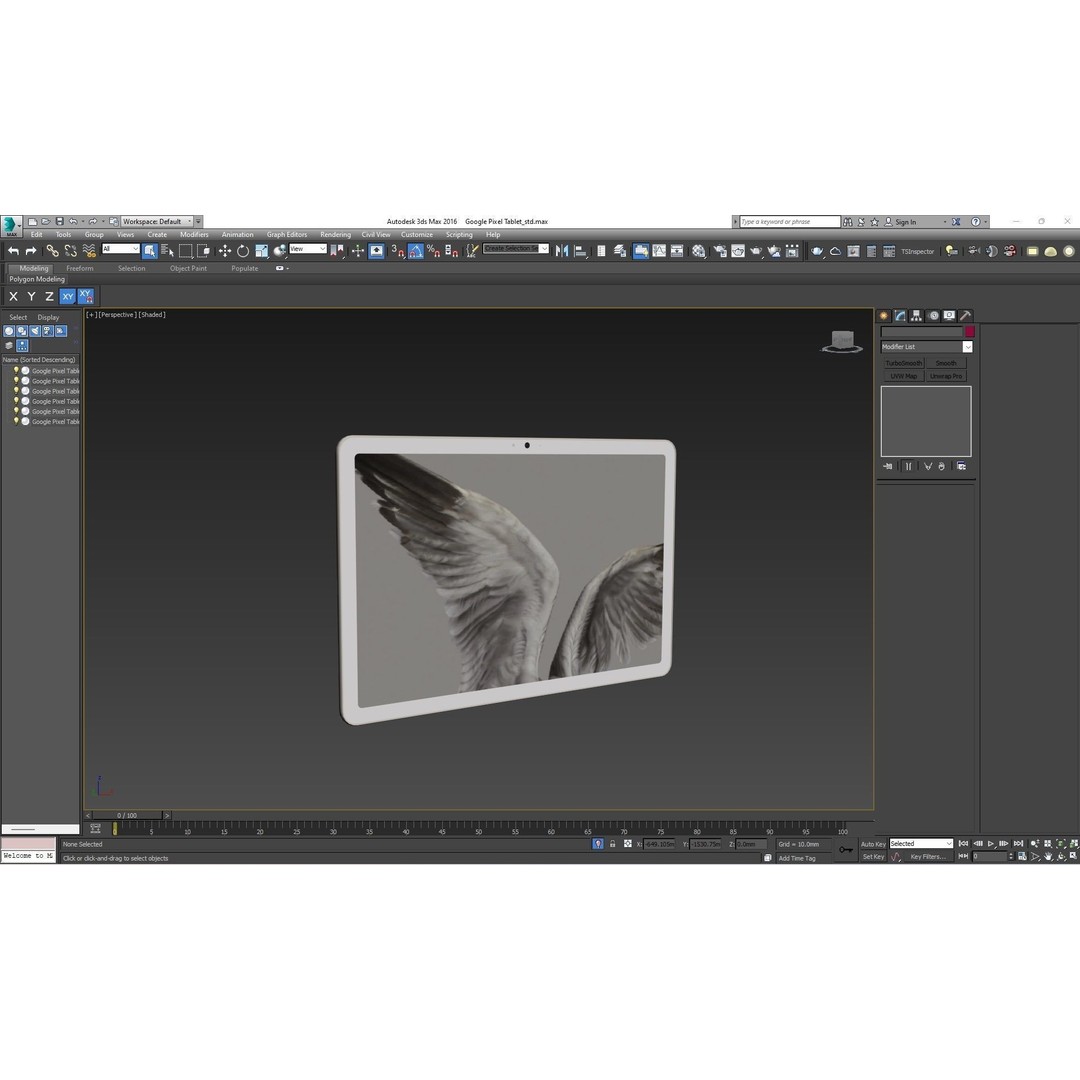 Google Pixel Tablet 3D Model – Low Poly Porcelain Design, FBX, OBJ - View 32