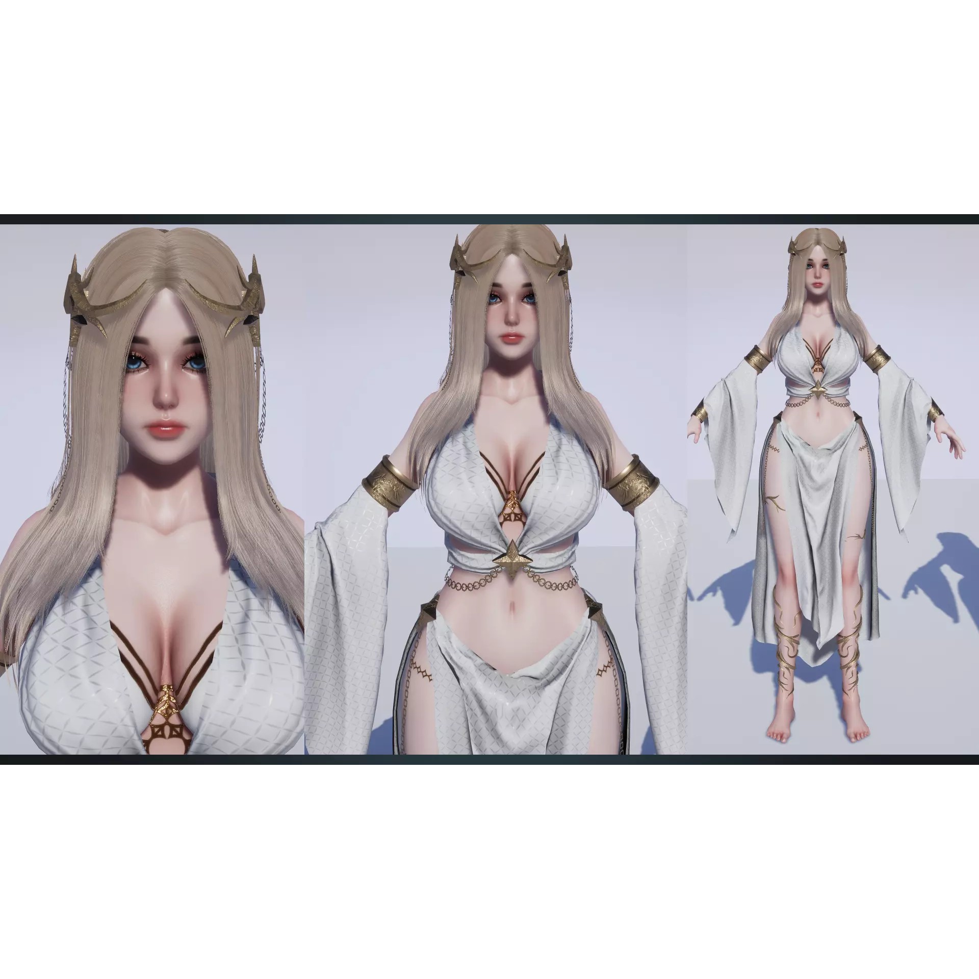 High Priestess - Low-Poly Game-Ready 3D Model - View 13