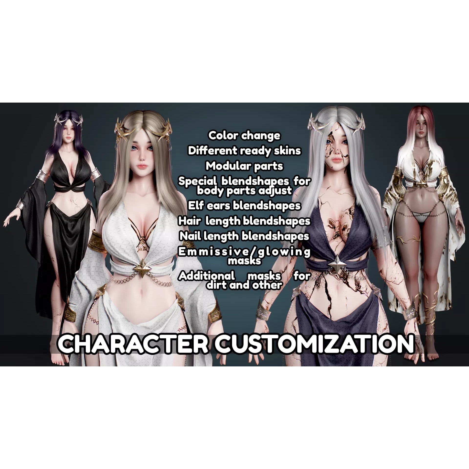 High Priestess - Low-Poly Game-Ready 3D Model - View 7