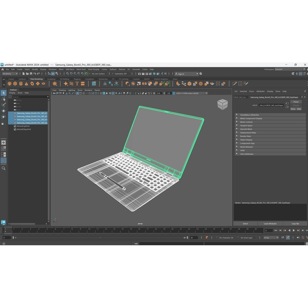 Samsung Galaxy Book5 Pro 360 3D Model – Low Poly Game Asset, FBX, OBJ