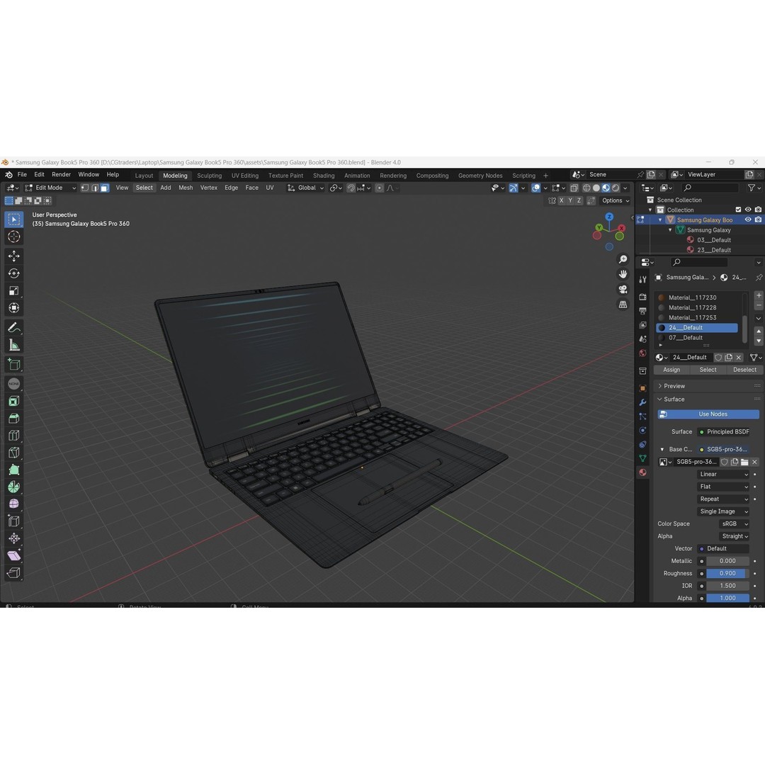 Samsung Galaxy Book5 Pro 360 3D Model – Low Poly Game Asset, FBX, OBJ - View 28