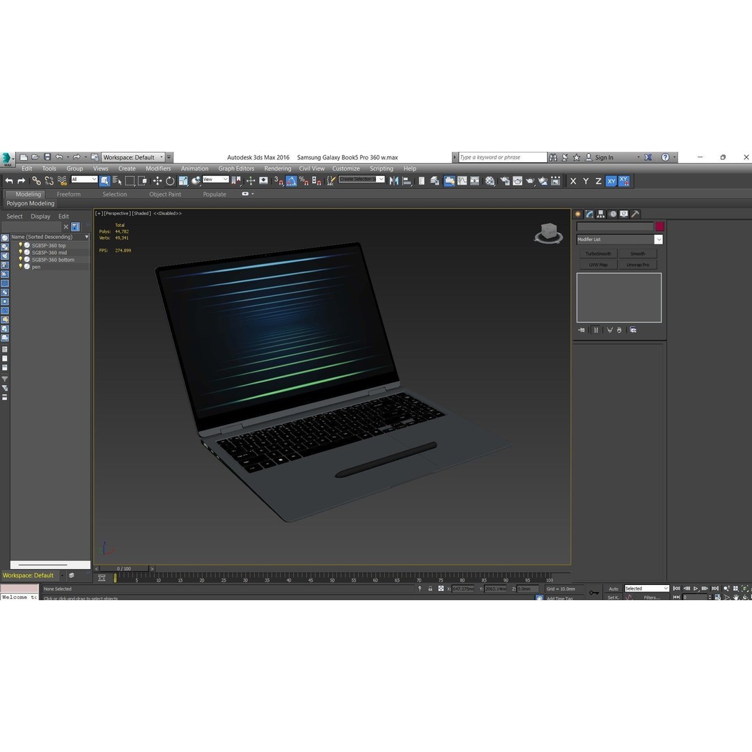 Samsung Galaxy Book5 Pro 360 3D Model – Low Poly Game Asset, FBX, OBJ - View 31