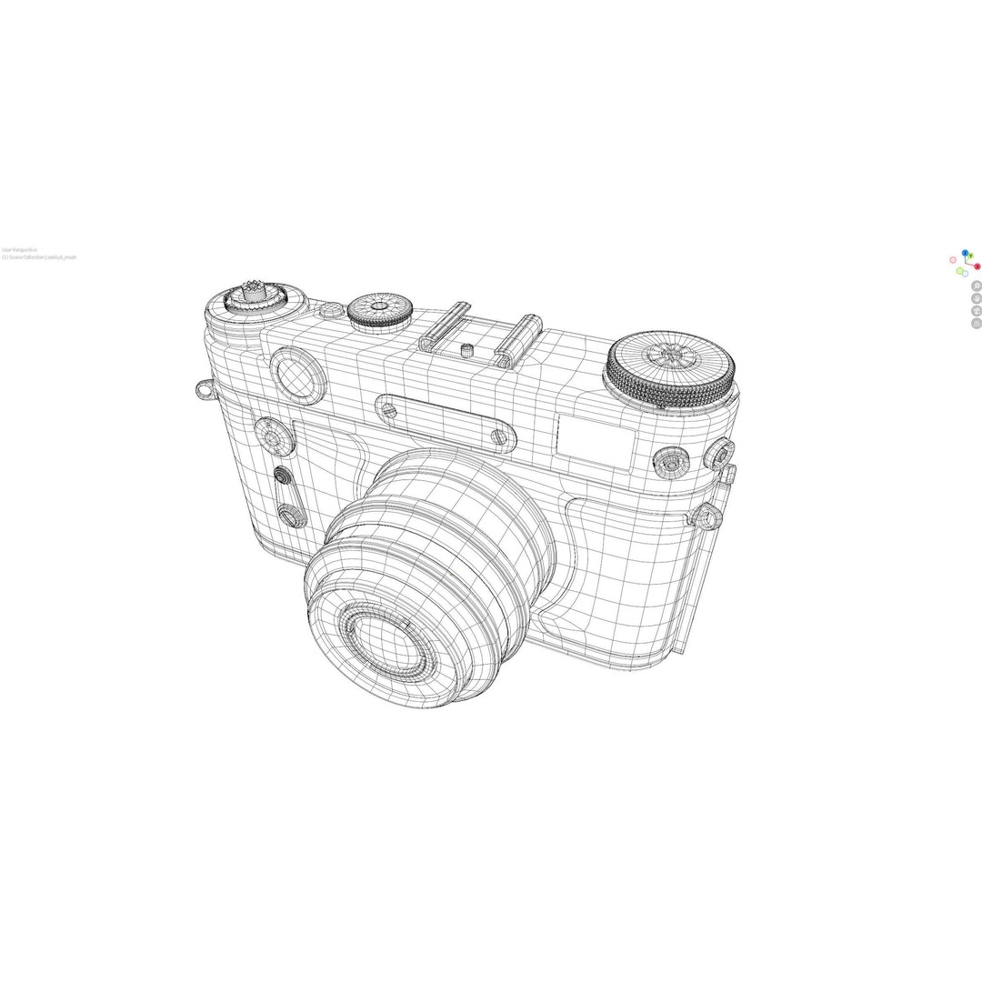 Zorki-6 Film Camera 3D Model – Vintage Rangefinder, PBR Textures - View 13