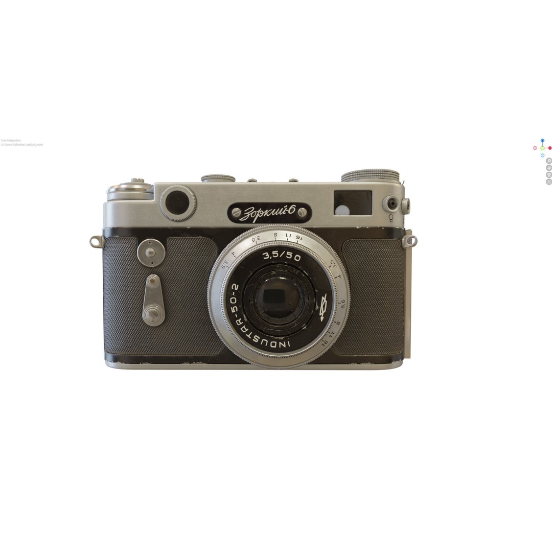 Zorki-6 Film Camera 3D Model – Vintage Rangefinder, PBR Textures - View 16