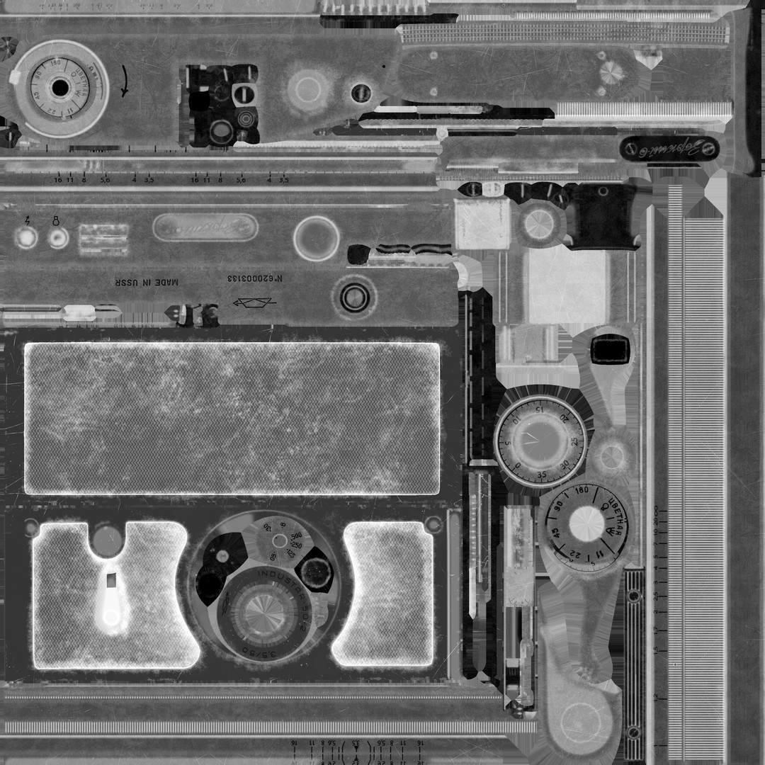 Zorki-6 Film Camera 3D Model – Vintage Rangefinder, PBR Textures - View 22