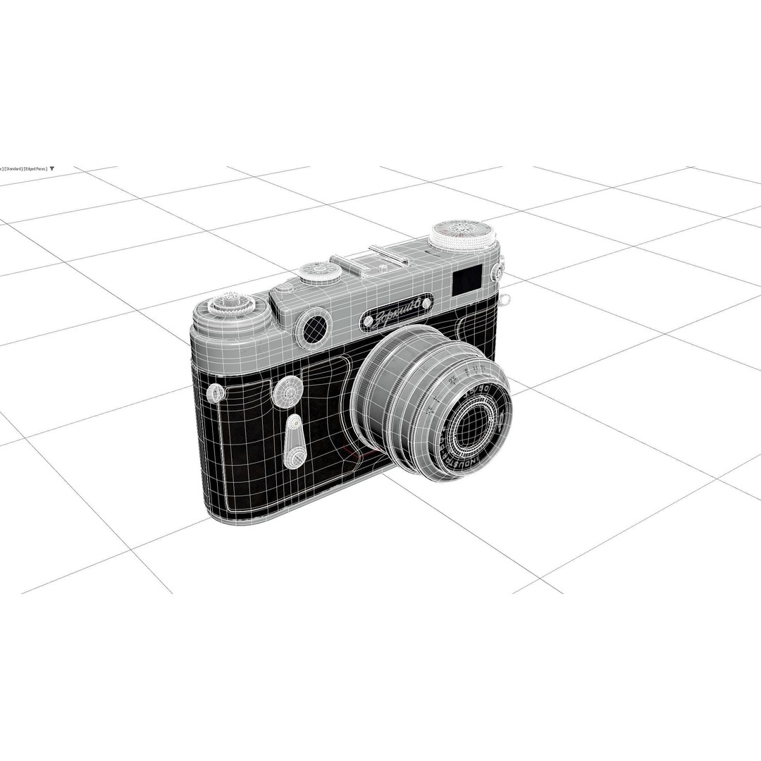 Zorki-6 Film Camera 3D Model – Vintage Rangefinder, PBR Textures - View 24