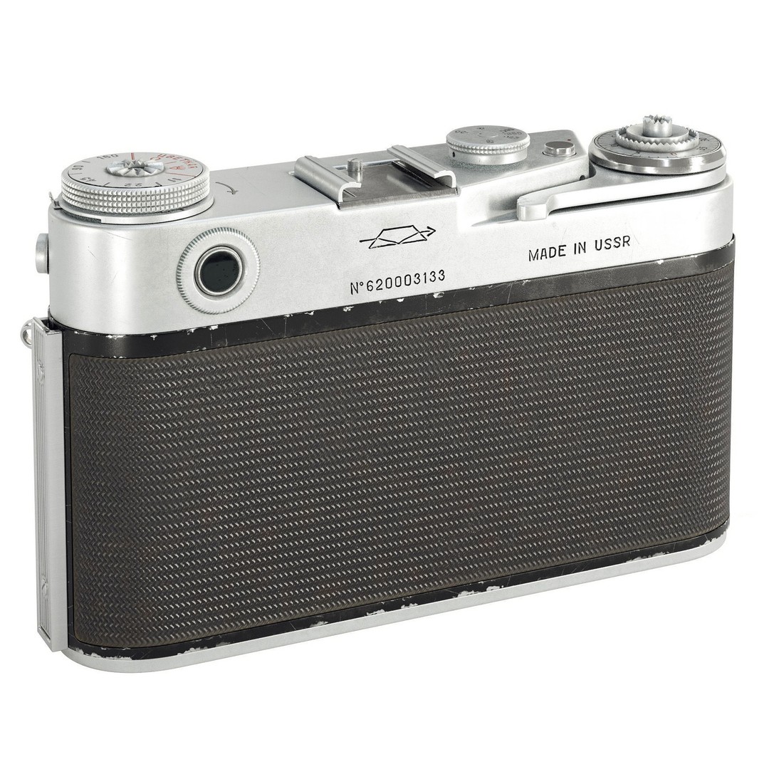 Zorki-6 Film Camera 3D Model – Vintage Rangefinder, PBR Textures - View 3