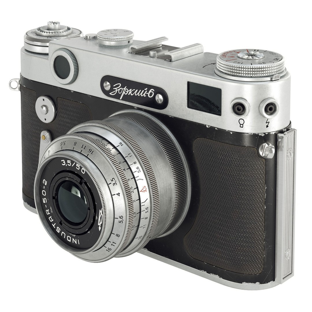Zorki-6 Film Camera 3D Model – Vintage Rangefinder, PBR Textures - View 4