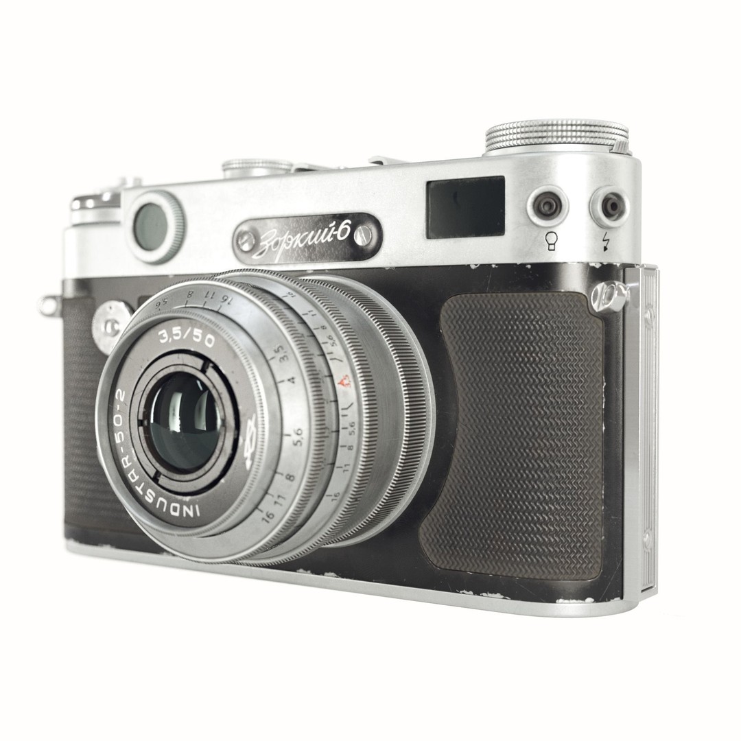 Zorki-6 Film Camera 3D Model – Vintage Rangefinder, PBR Textures - View 6