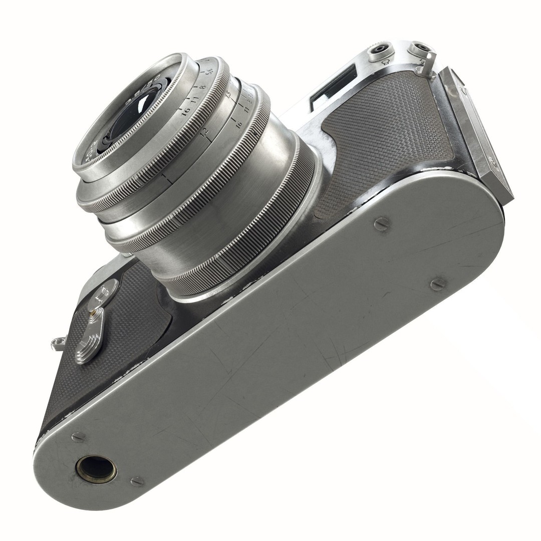 Zorki-6 Film Camera 3D Model – Vintage Rangefinder, PBR Textures - View 7