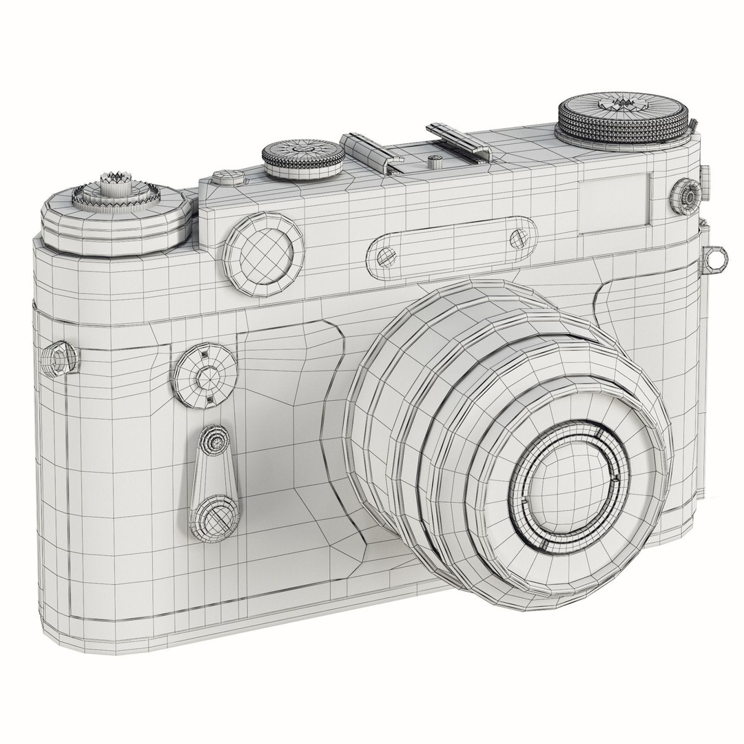 Zorki-6 Film Camera 3D Model – Vintage Rangefinder, PBR Textures - View 8