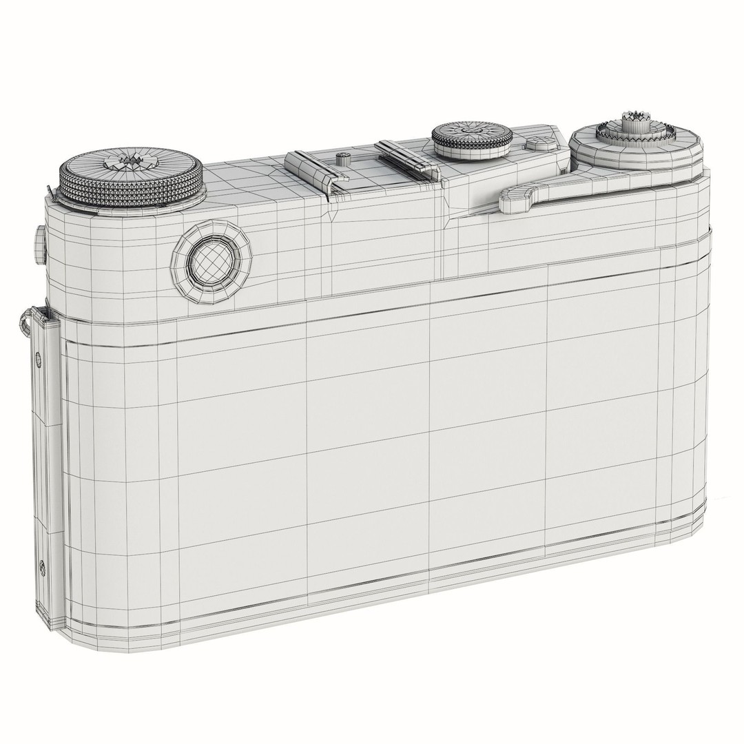 Zorki-6 Film Camera 3D Model – Vintage Rangefinder, PBR Textures - View 9