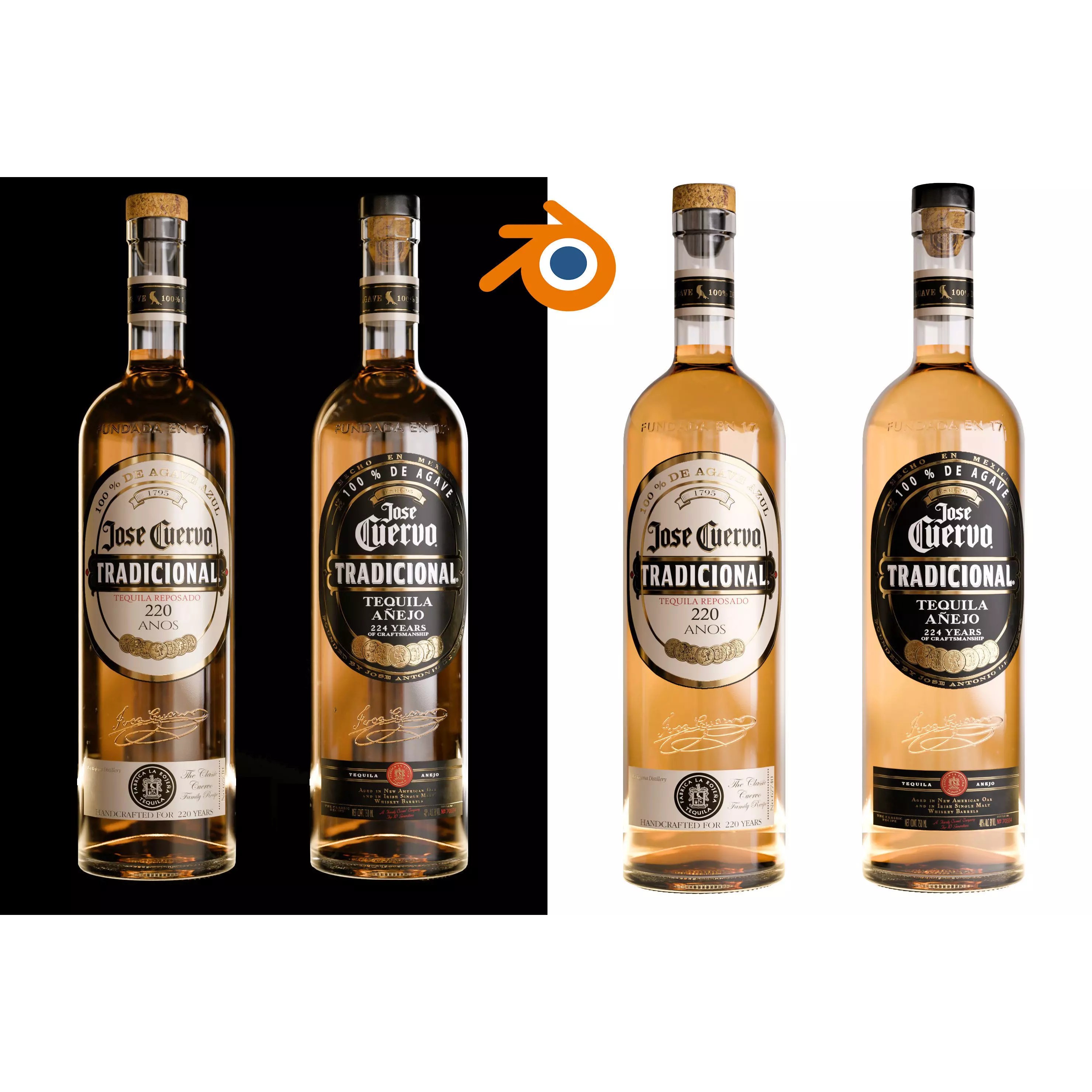 Jose Cuervo Alcohol Bottle - PBR Game-Ready 3D Model - View 2